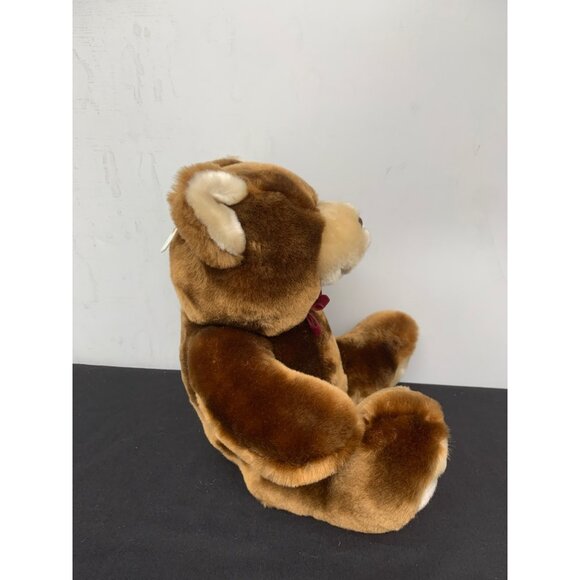 Dan Dee Collectors Choice Teddy Bear 10" Plush Brown Maroon Velvet Bow Stuffed A - Picture 4 of 8